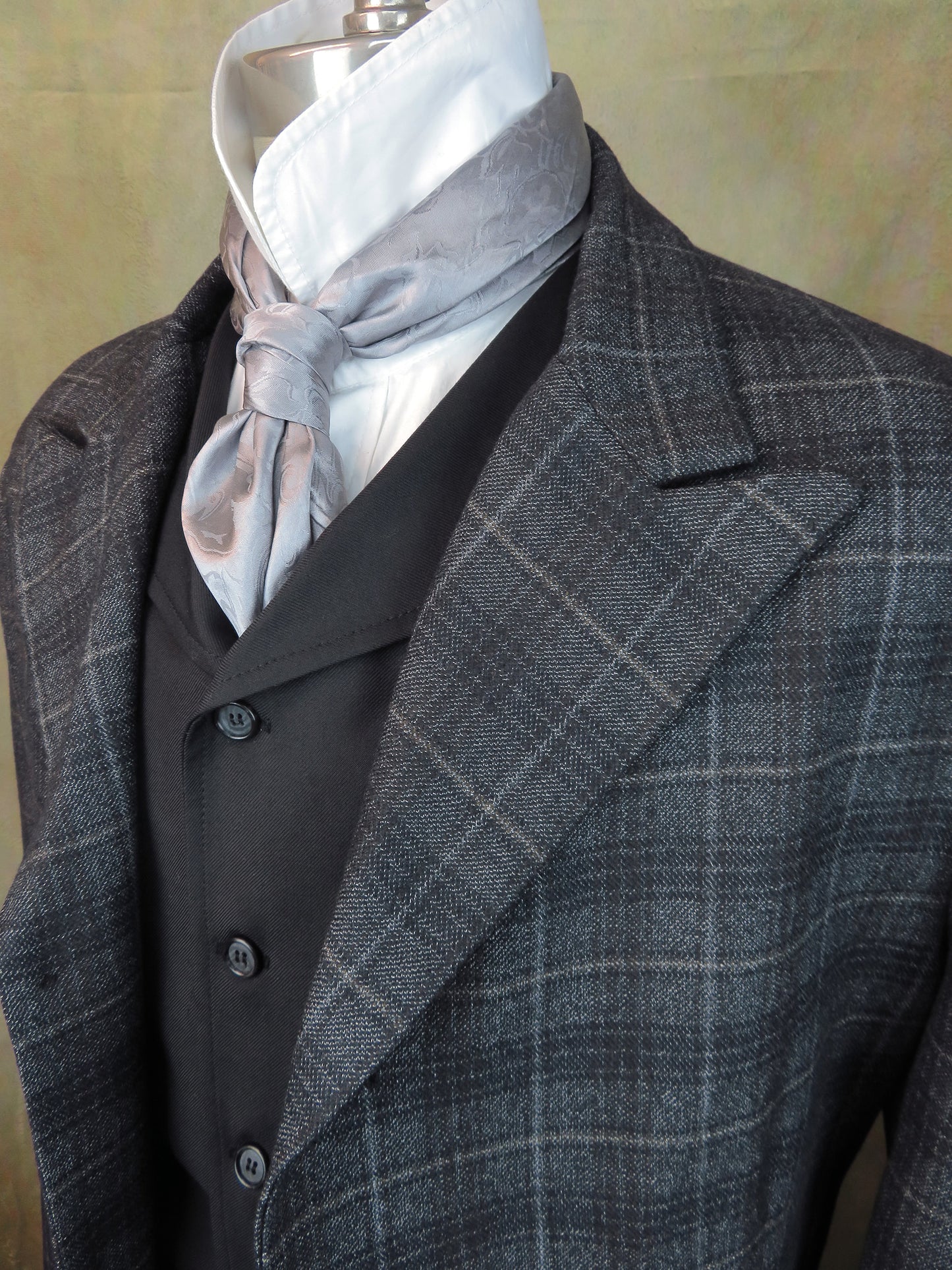 Men's Town Coat - Shadow Grey and Black Glen Plaid #325