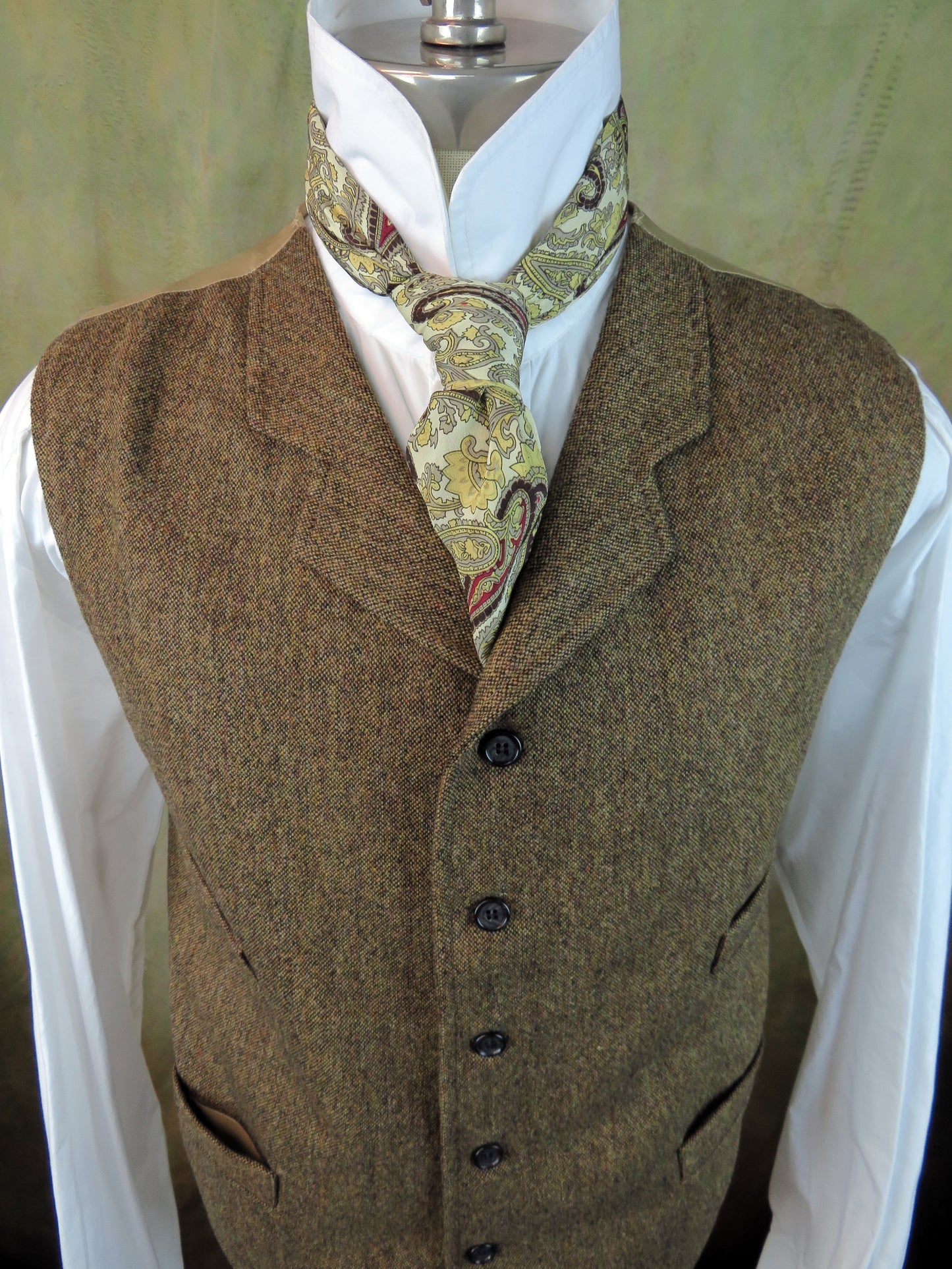 Men's Notch Vest - Brown Mustard Mini-Houndstooth #50-B