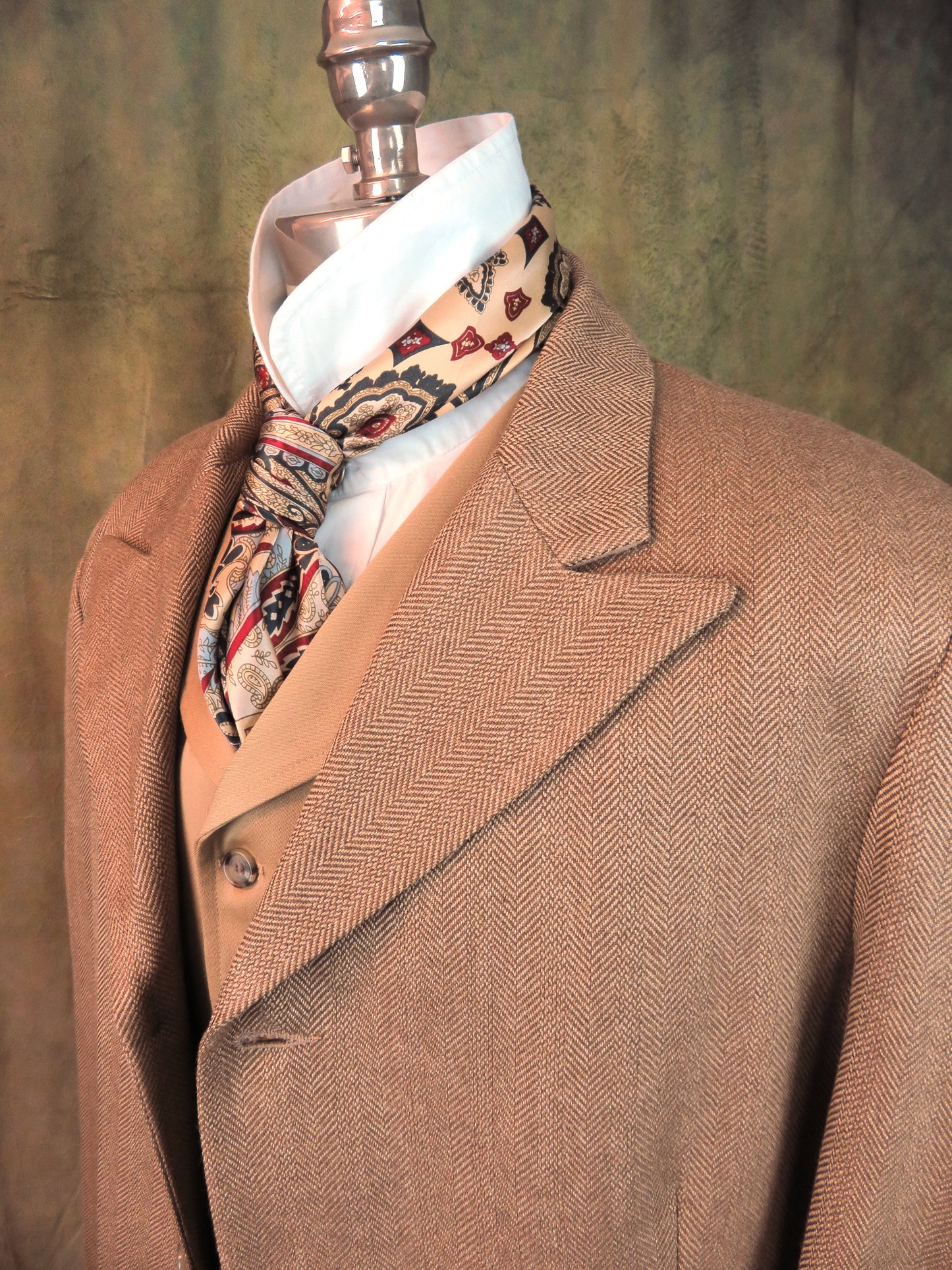 Men's Town Coat - Camel Herringbone Limited Fabric #991