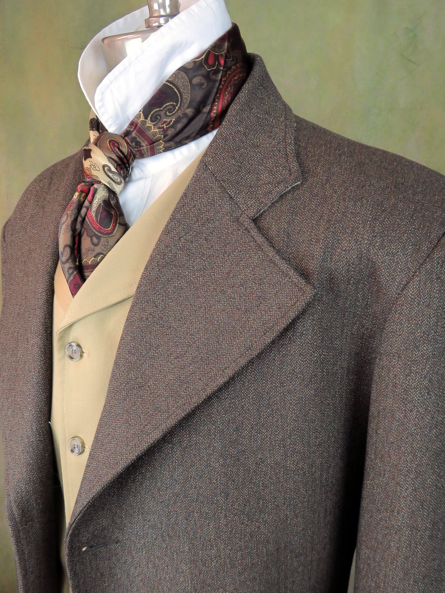 Men's Frock Coat - Multi Color Rust Base Tweed ofc222