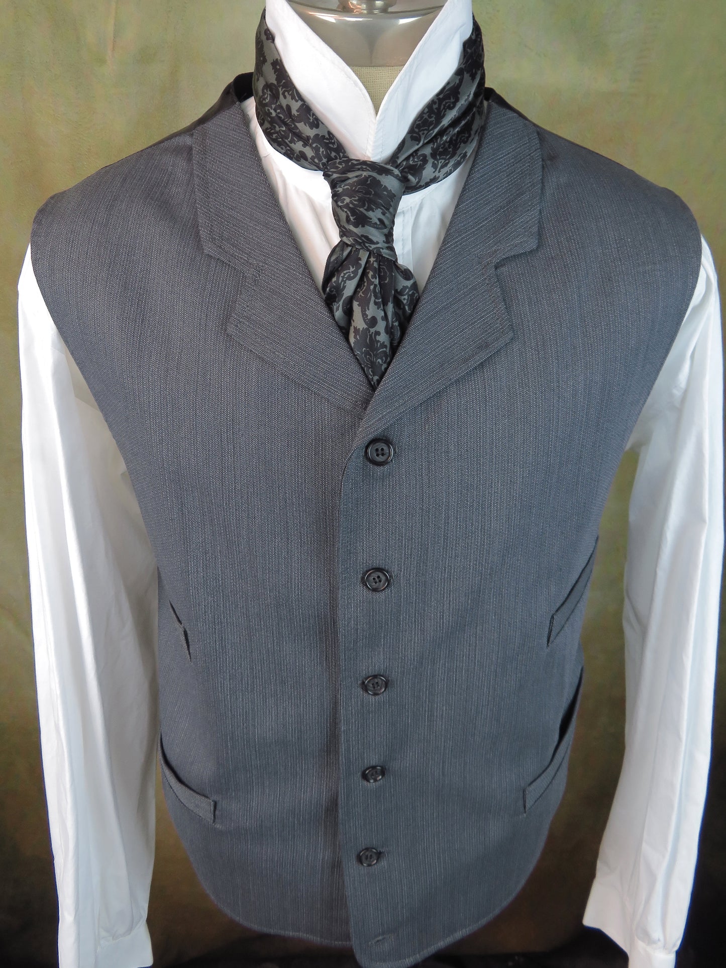 Men's Notch Vest - Basalt Grey Mini Herringbone #602