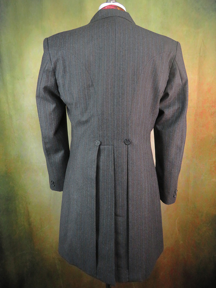 Men's Frock Coat - Grey with Brown and White Stripes