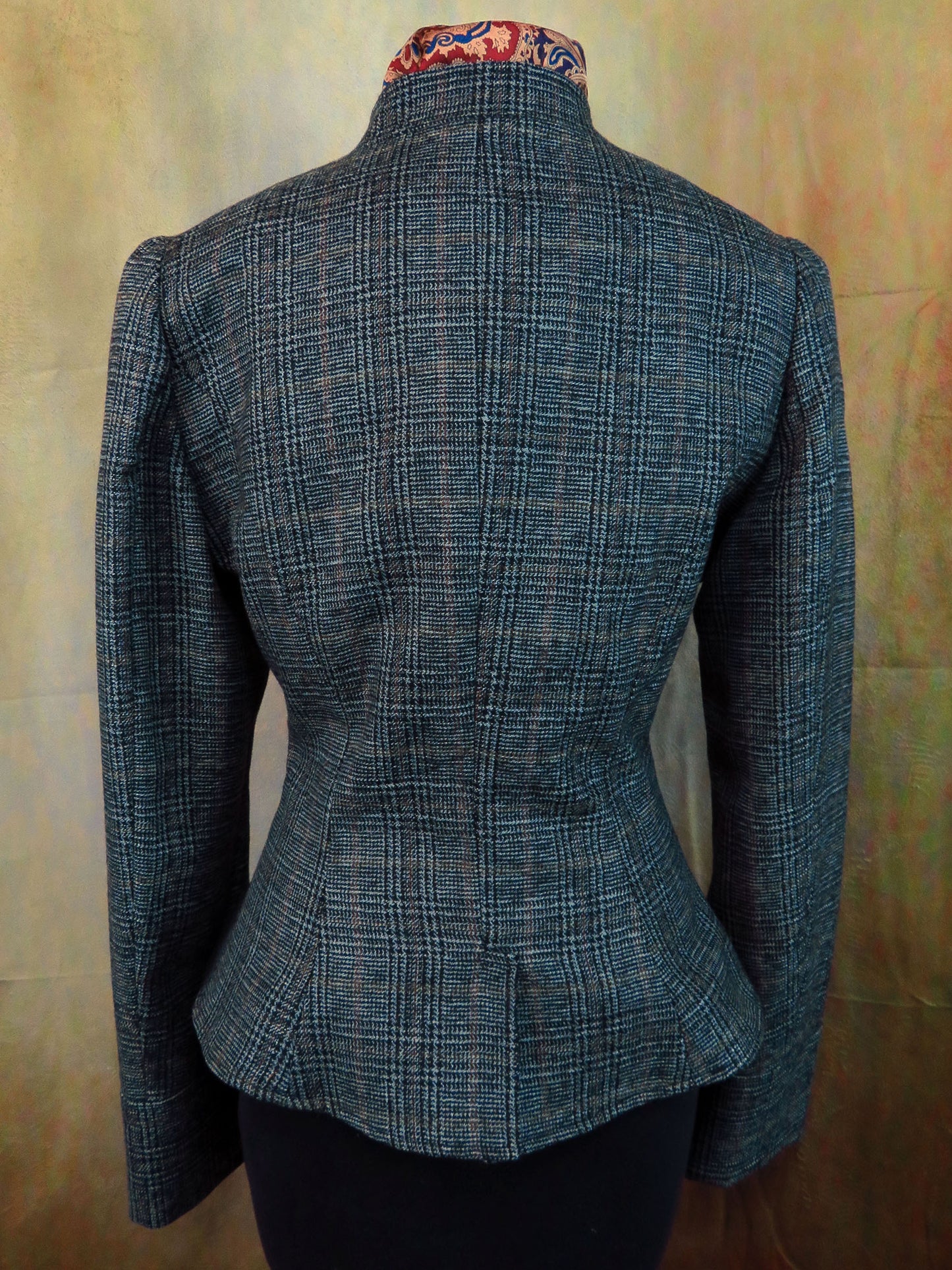 Women's Victoriana Jacket - Black and Chocolate Glen Plaid f62