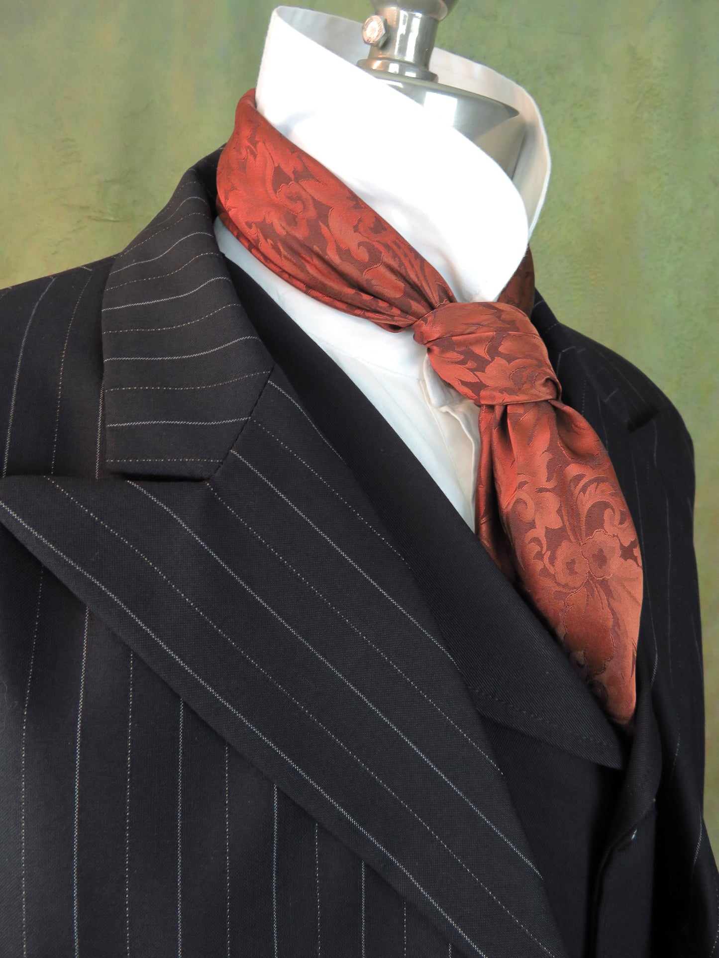 Men's Town Coat - Black with Copper Pencil Stripe
