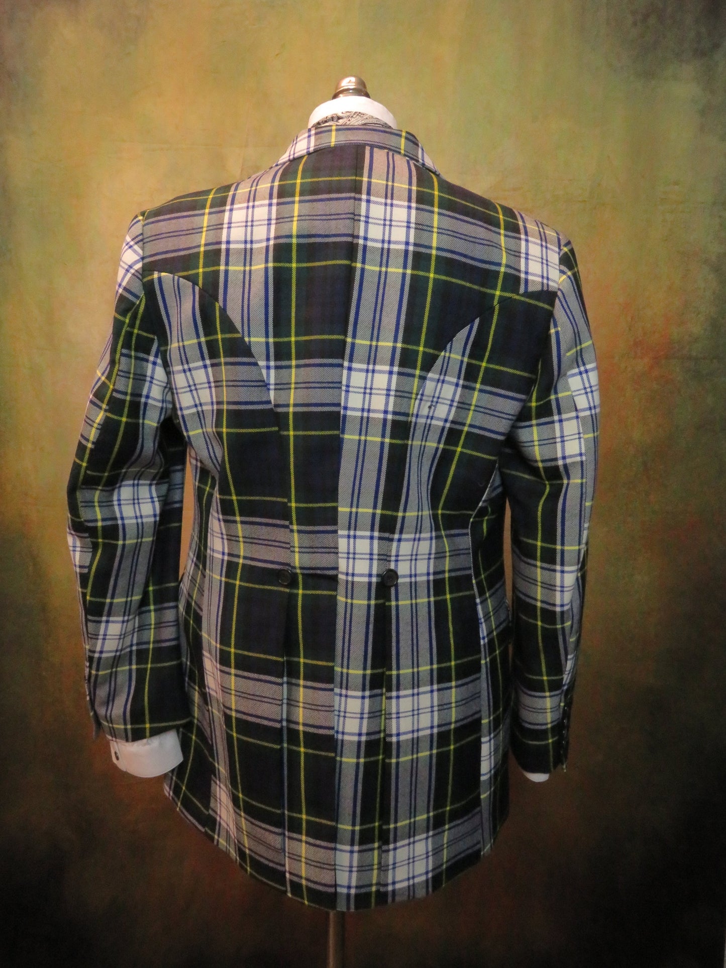 Men's Town Coat - Blue and Green Tartan