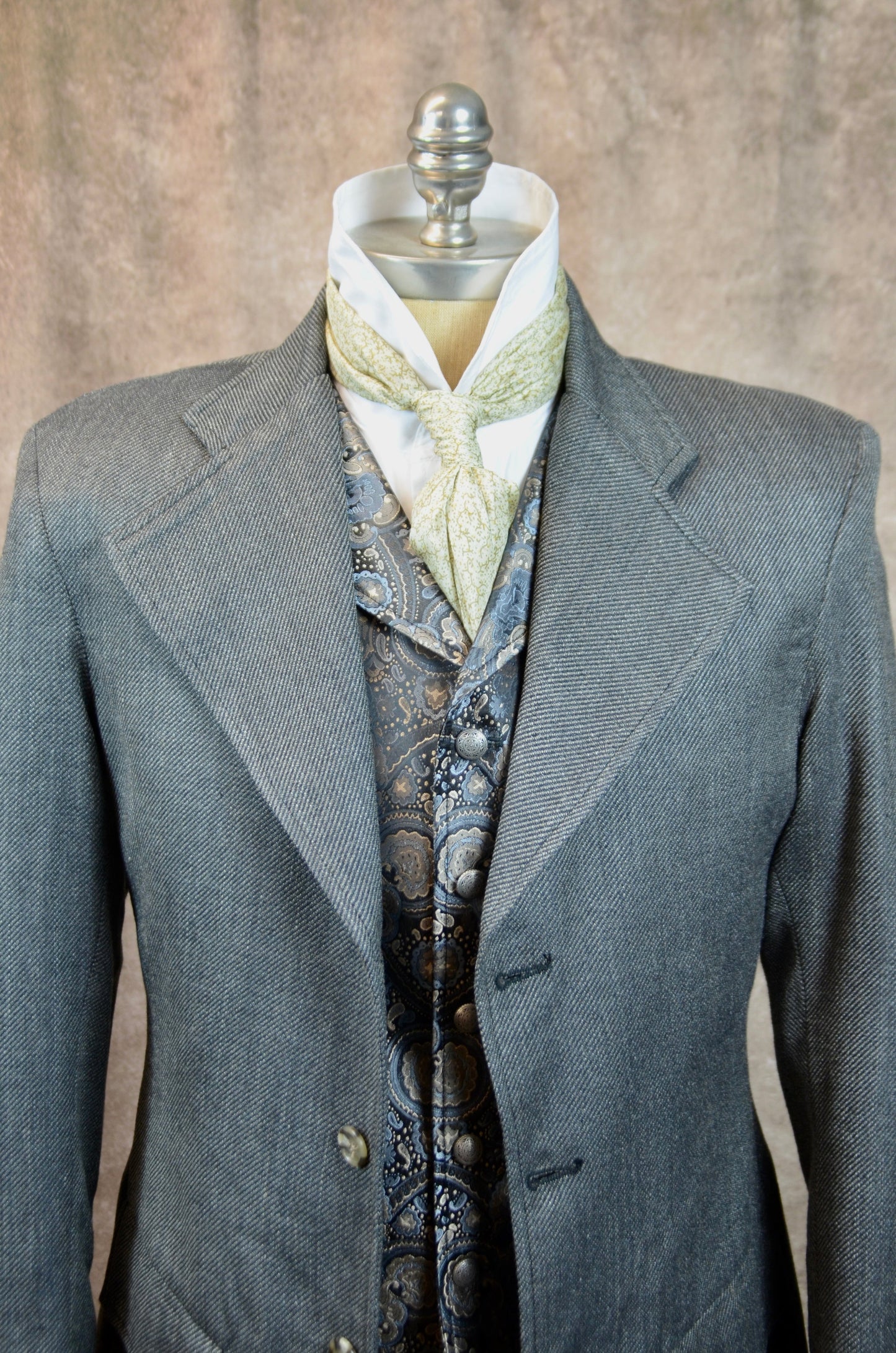Men's Frock Coat - Navy and Grey Twill 524