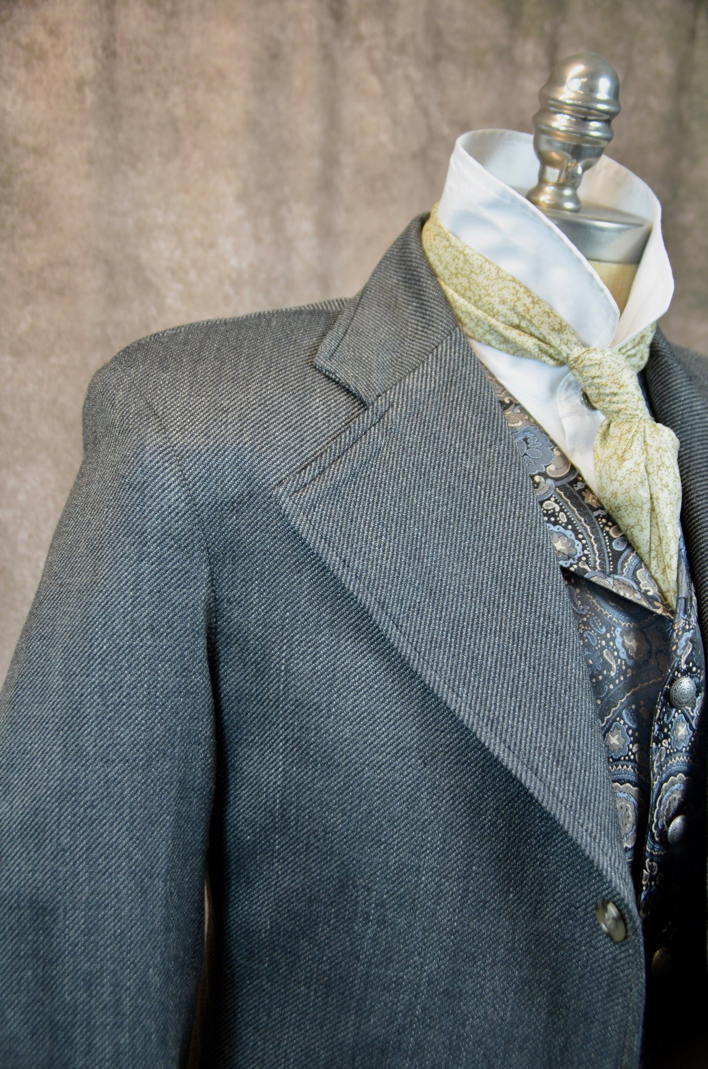 Men's Frock Coat - Navy and Grey Twill 524