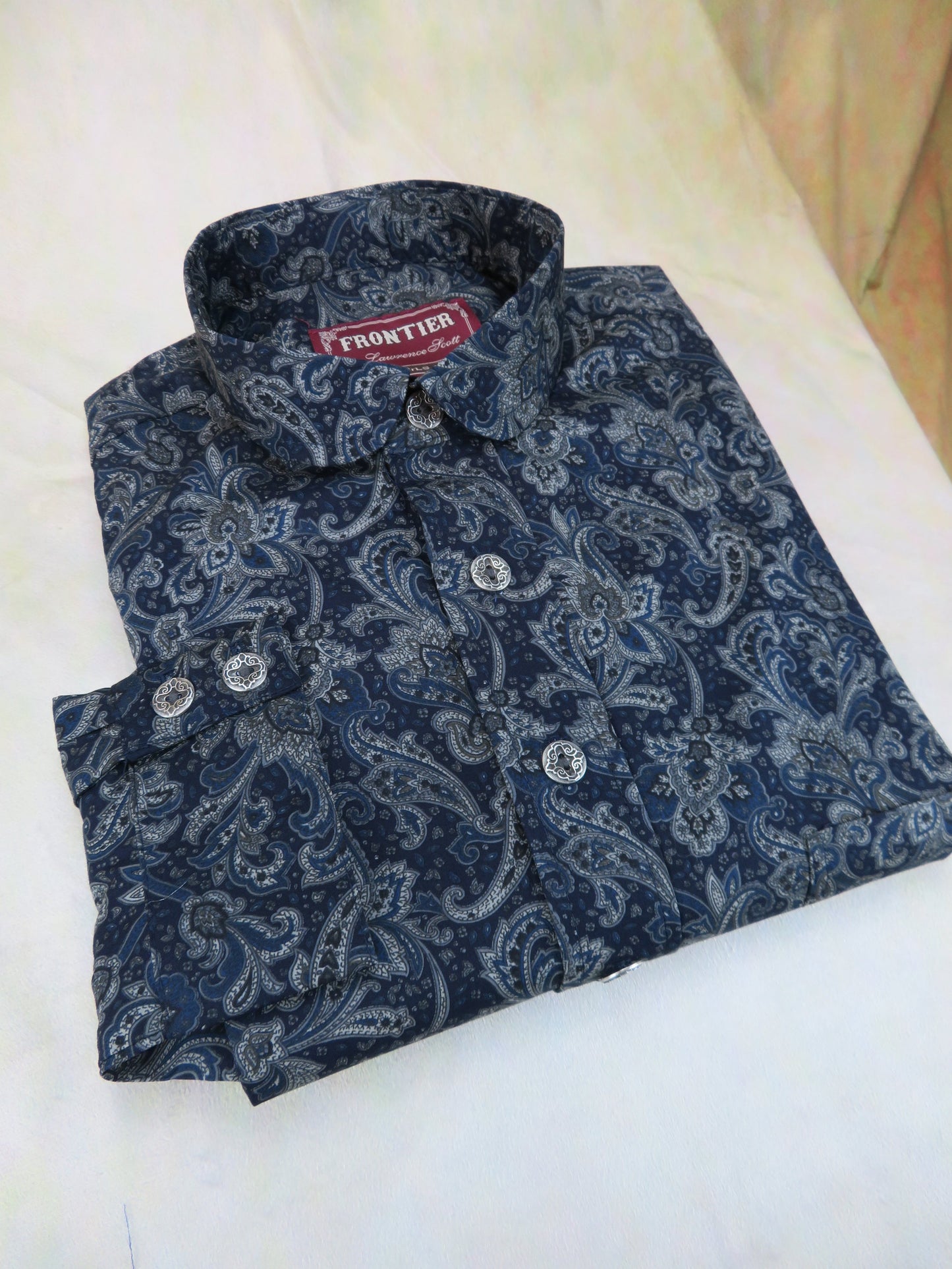 Admiral Blue Floral Paisley Men's Dakota Shirt