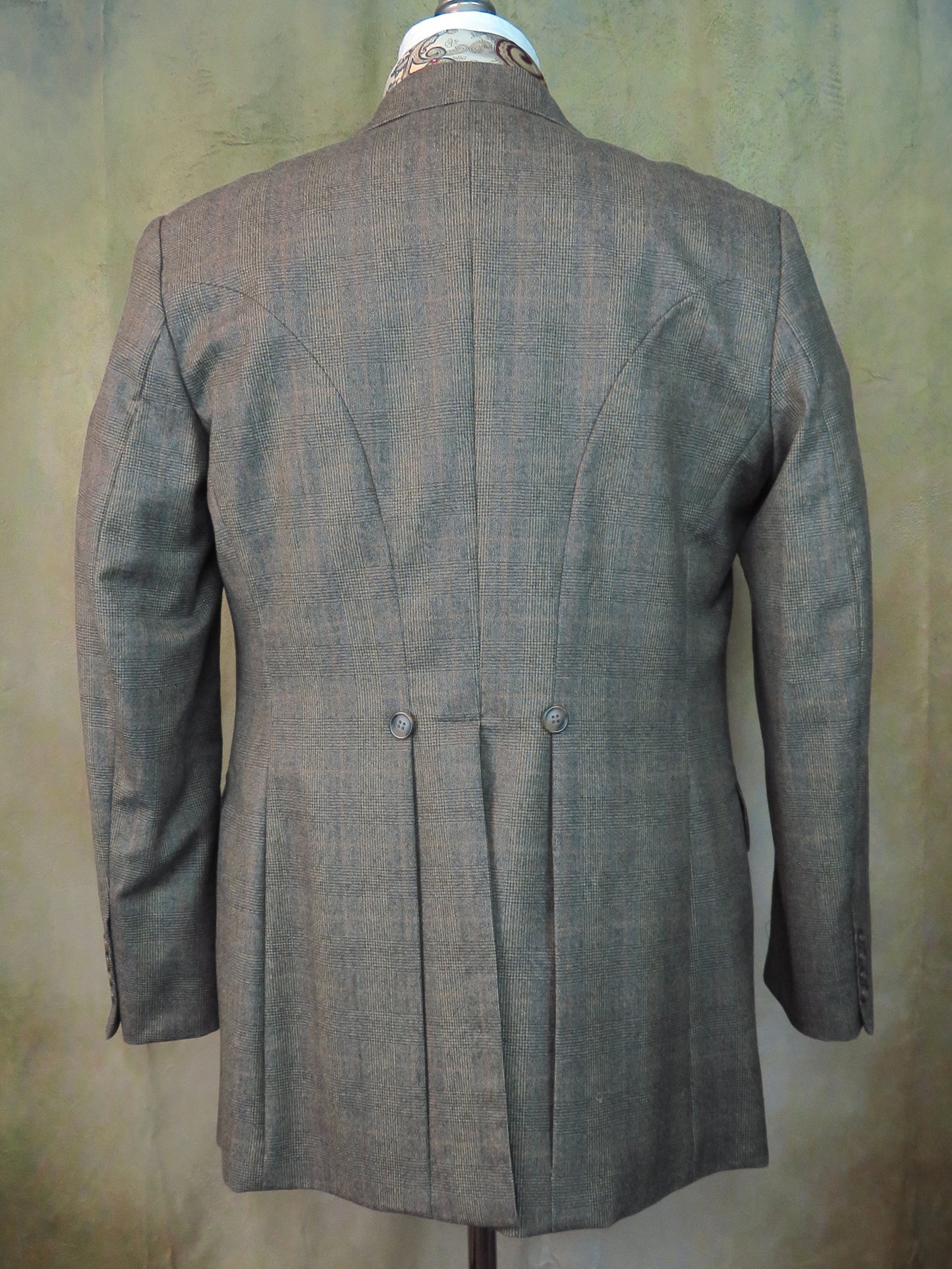 Men's Town Coat - Peppercorn Glen Plaid With Copper Accent #2021168