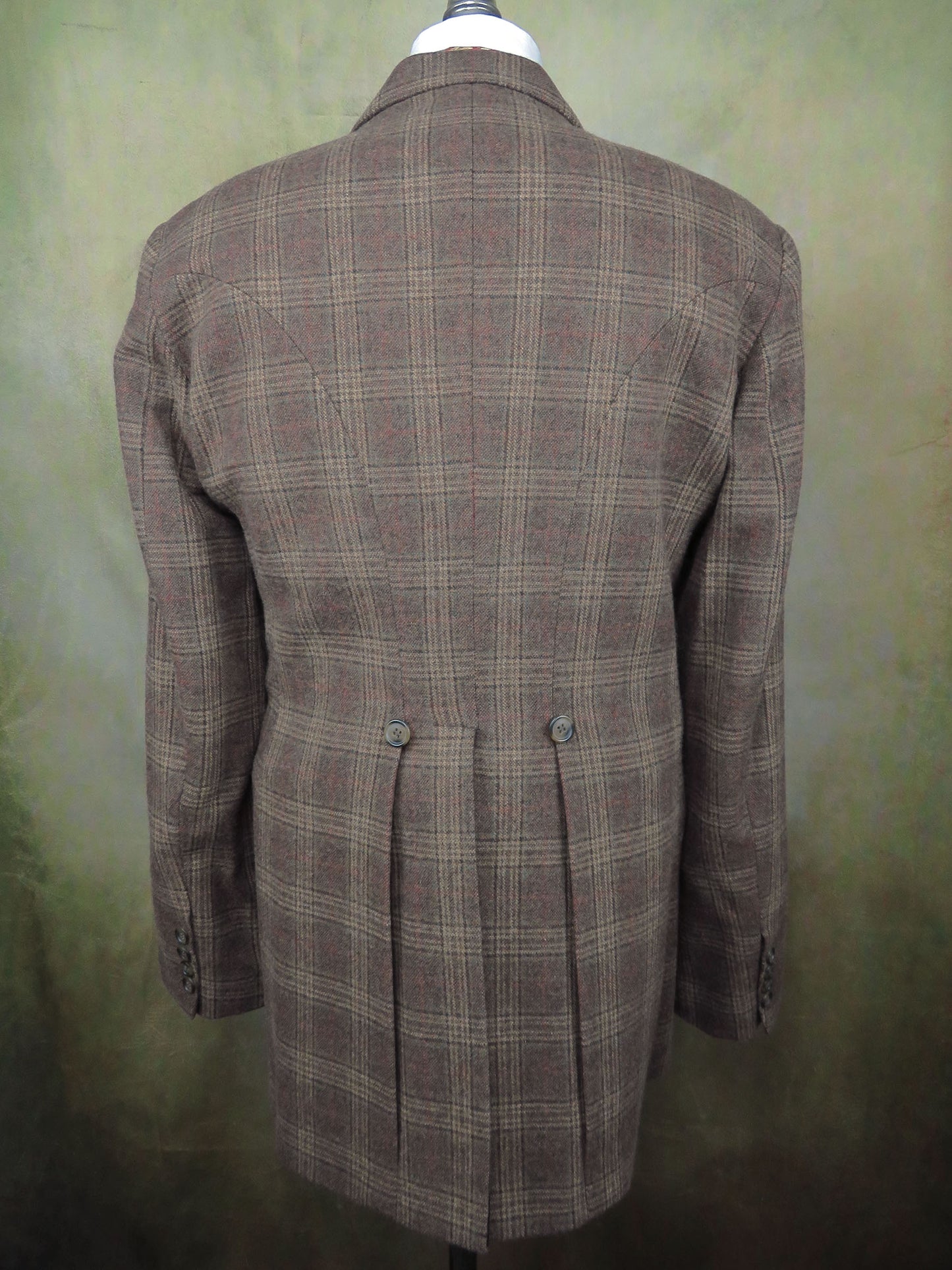 Men's Town Coat - Rich Brown Glen Plaid Flannel