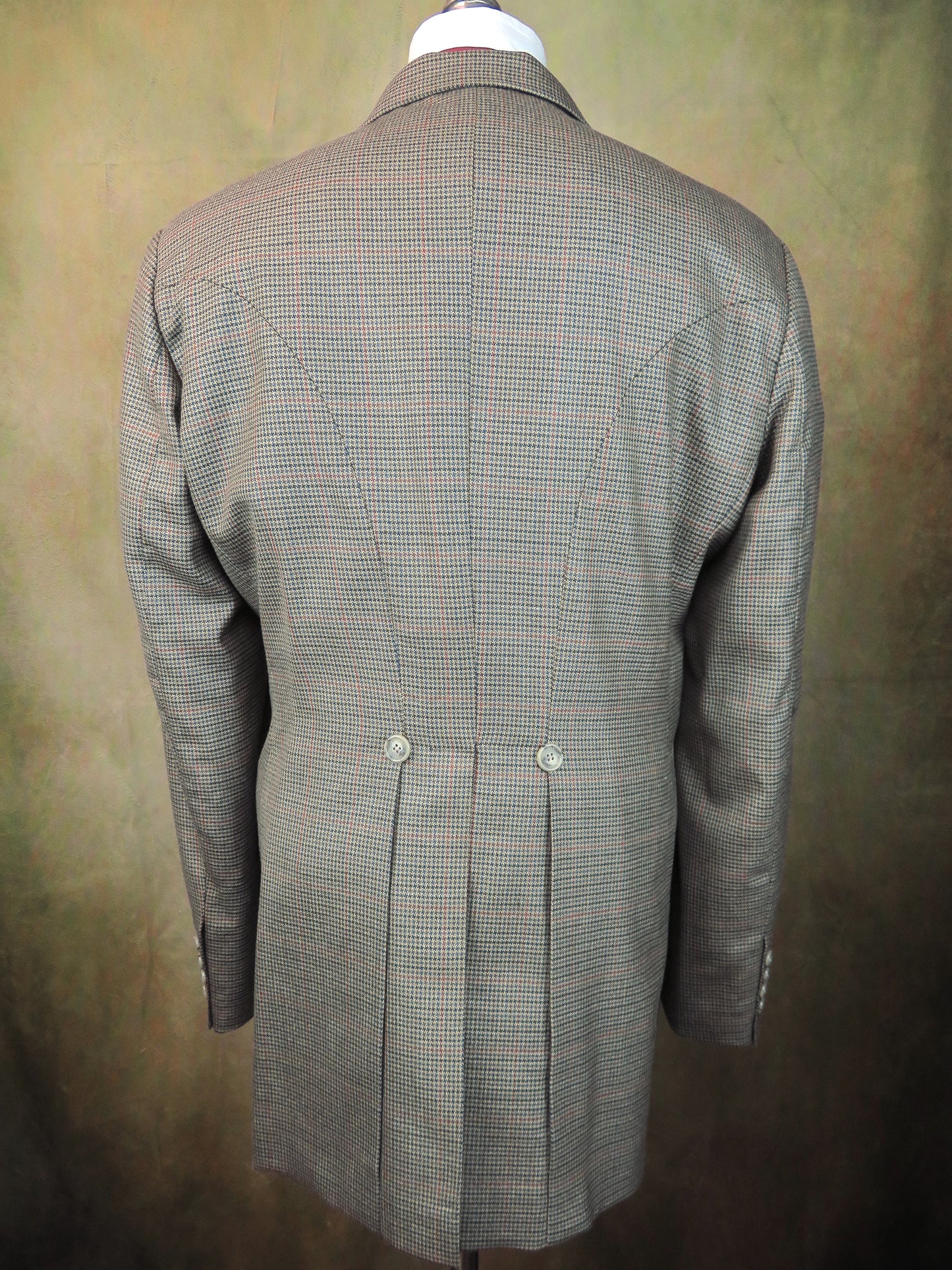 Men's Town Coat - Red Windowpane Mini Houndstooth #803