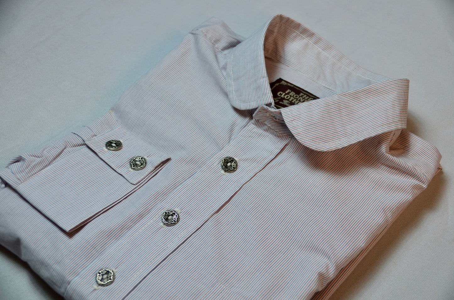 Red and Blue Pencil Stripe Men's Dakota Shirt