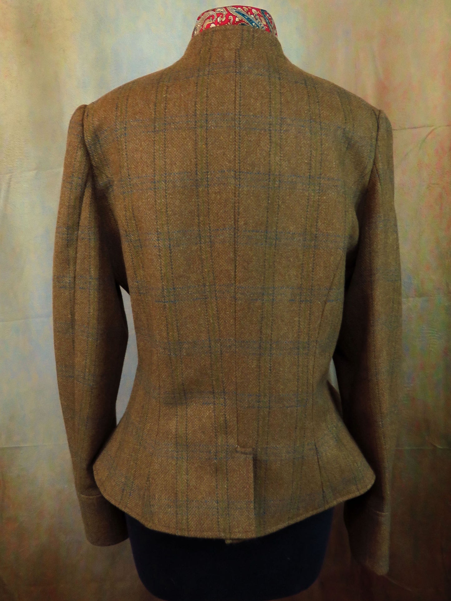 Women's Victoriana Jacket - Mustard with Seafoam and Oxford Blue Windowpane #618