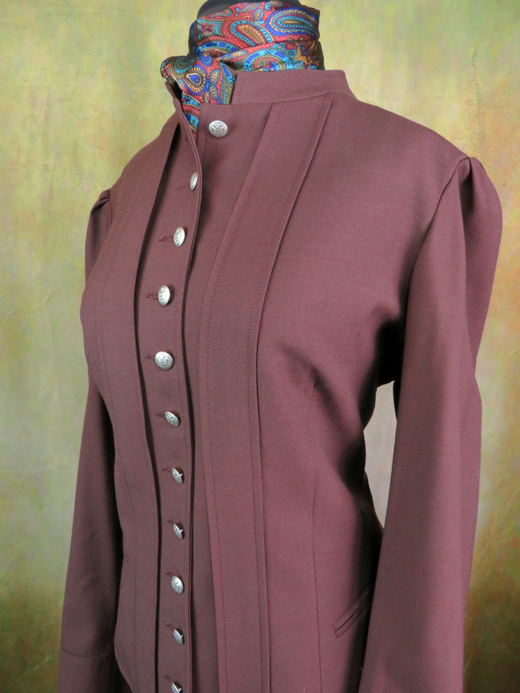 Women's Victoriana Jacket - Dusty Burgundy Worsted f118