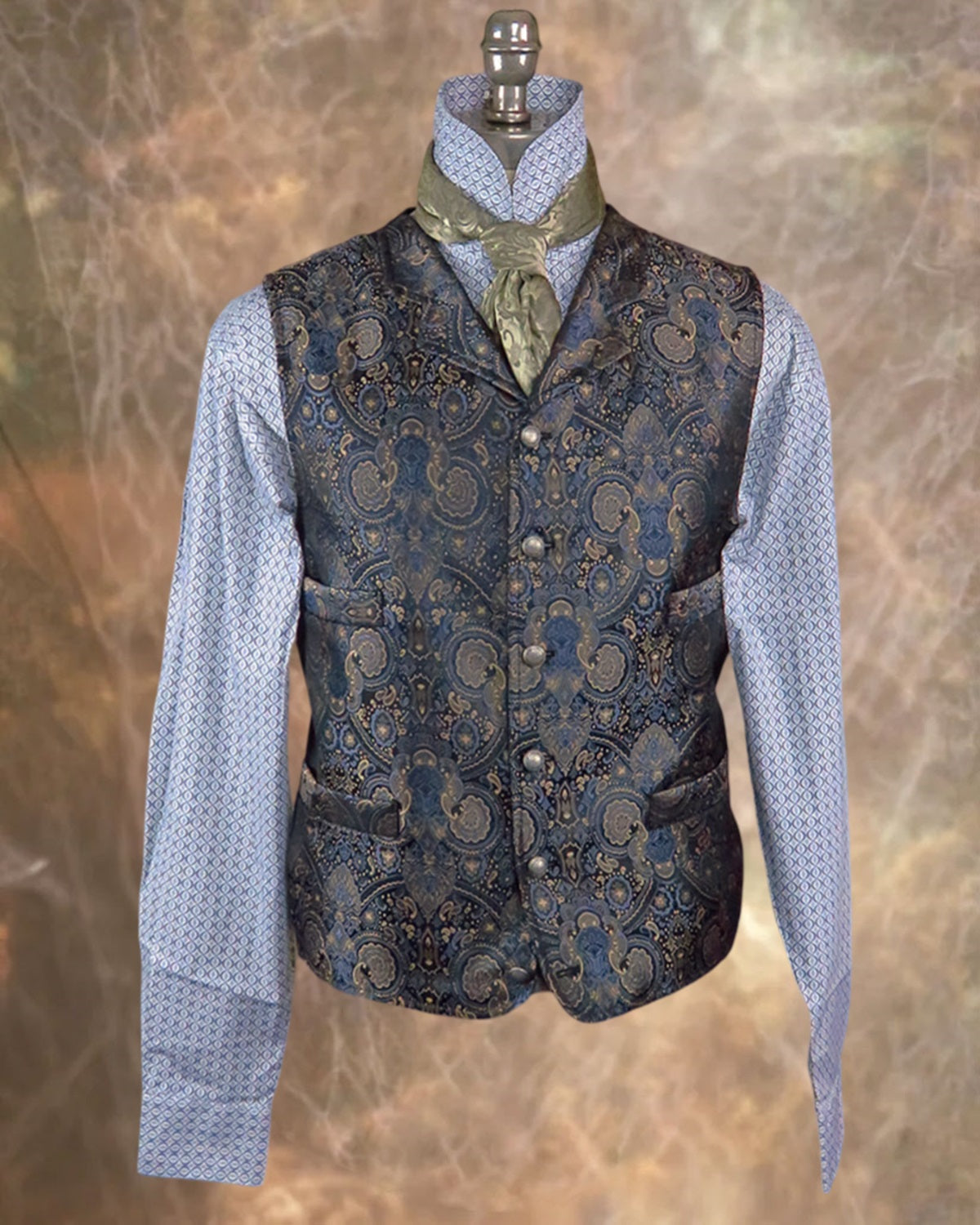 Men's Brocade Vest - Gunmetal