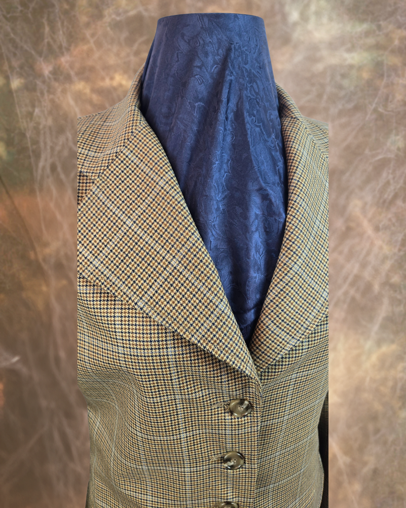 Women's Frock Coat - Tan, Black, Rust and Navy Mini Herringbone