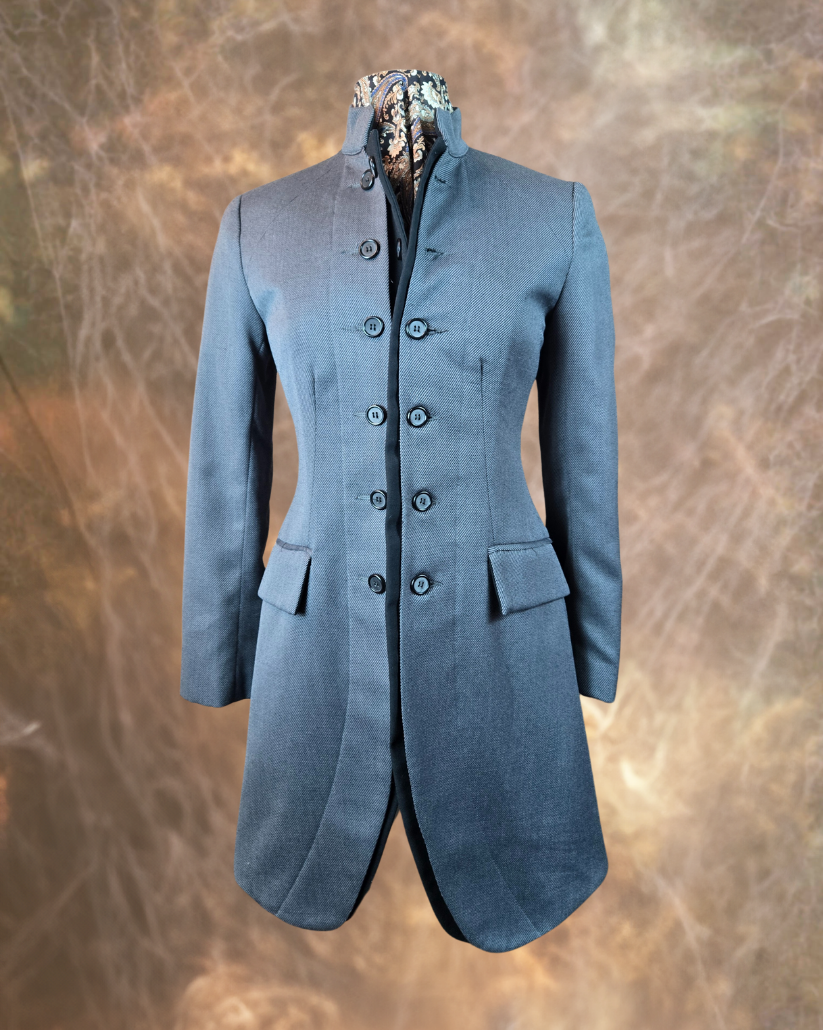 Women's Military Coat - Grey (Black Accents)