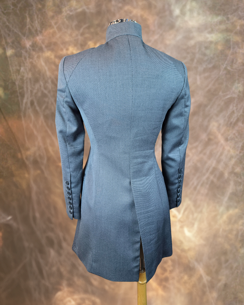 Women's Military Coat - Grey (Black Accents)