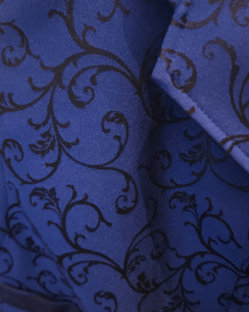 Men's Brocade Vest - Electric Blue