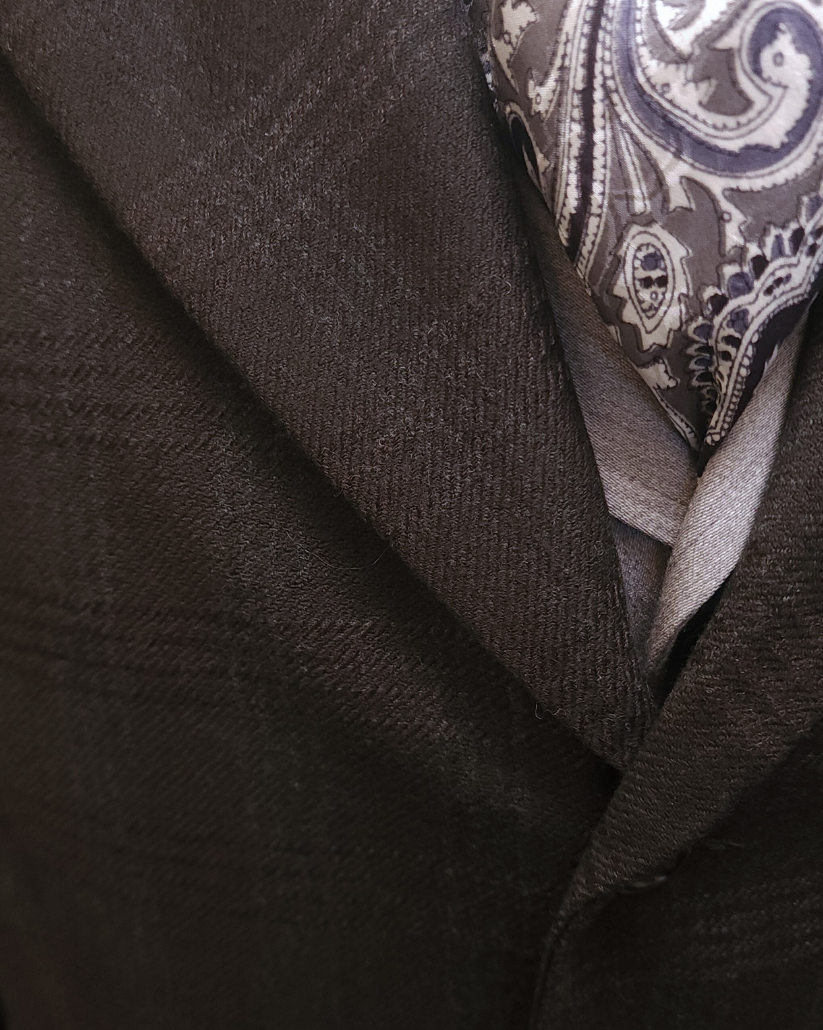 Men's Town Coat - Espresso Plaid Wool