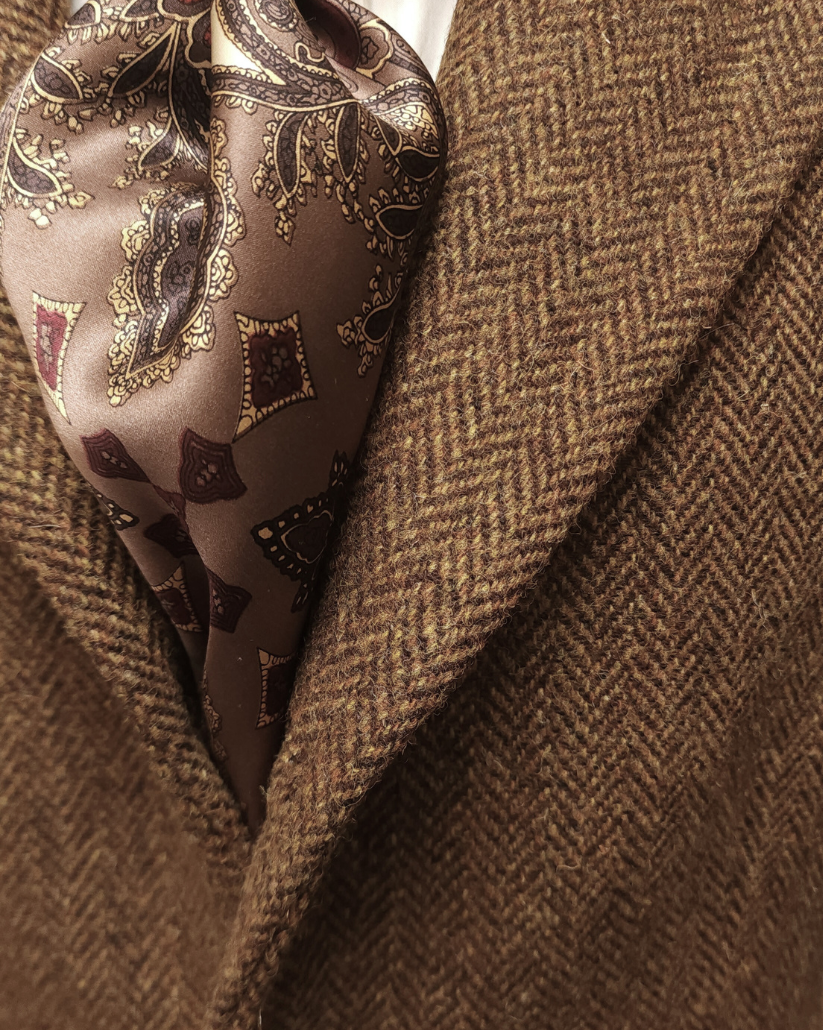 Men’s Town Coat - Saddlewood Herringbone Tweed