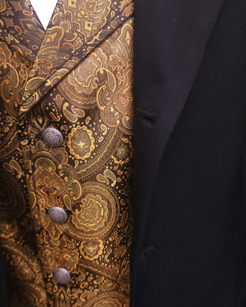 Men's Brocade Vest - Gold