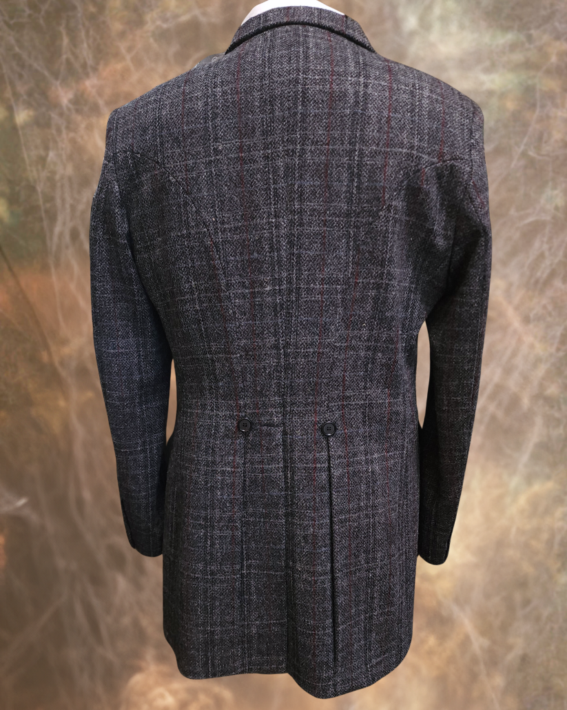 Men's Town Coat - Grey Ridge In Harris Tweed - Western Cut Blazer