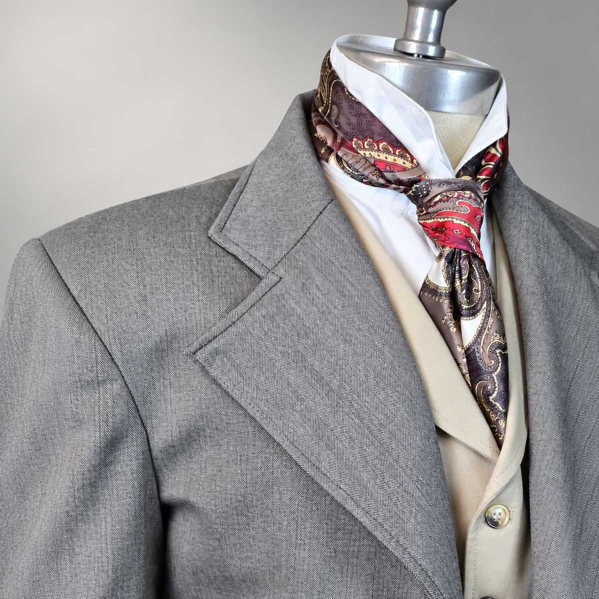 Men's Grey Wool Frock Coat