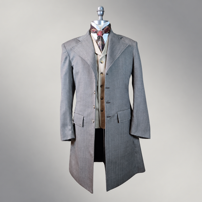Men's Grey Wool Frock Coat