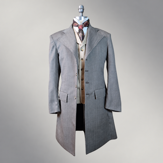 Men's Grey Wool Frock Coat