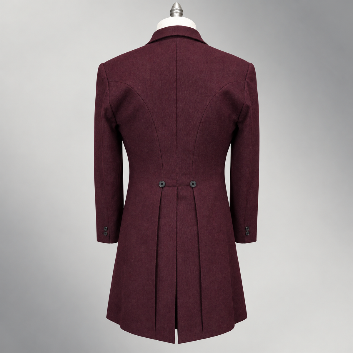 The Garnet Herringbone Wool Frock Coat (189-D)