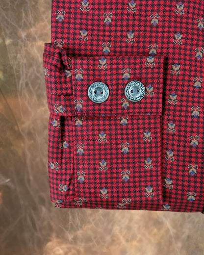 Red and Black Floral Check Men's Dakota Shirt