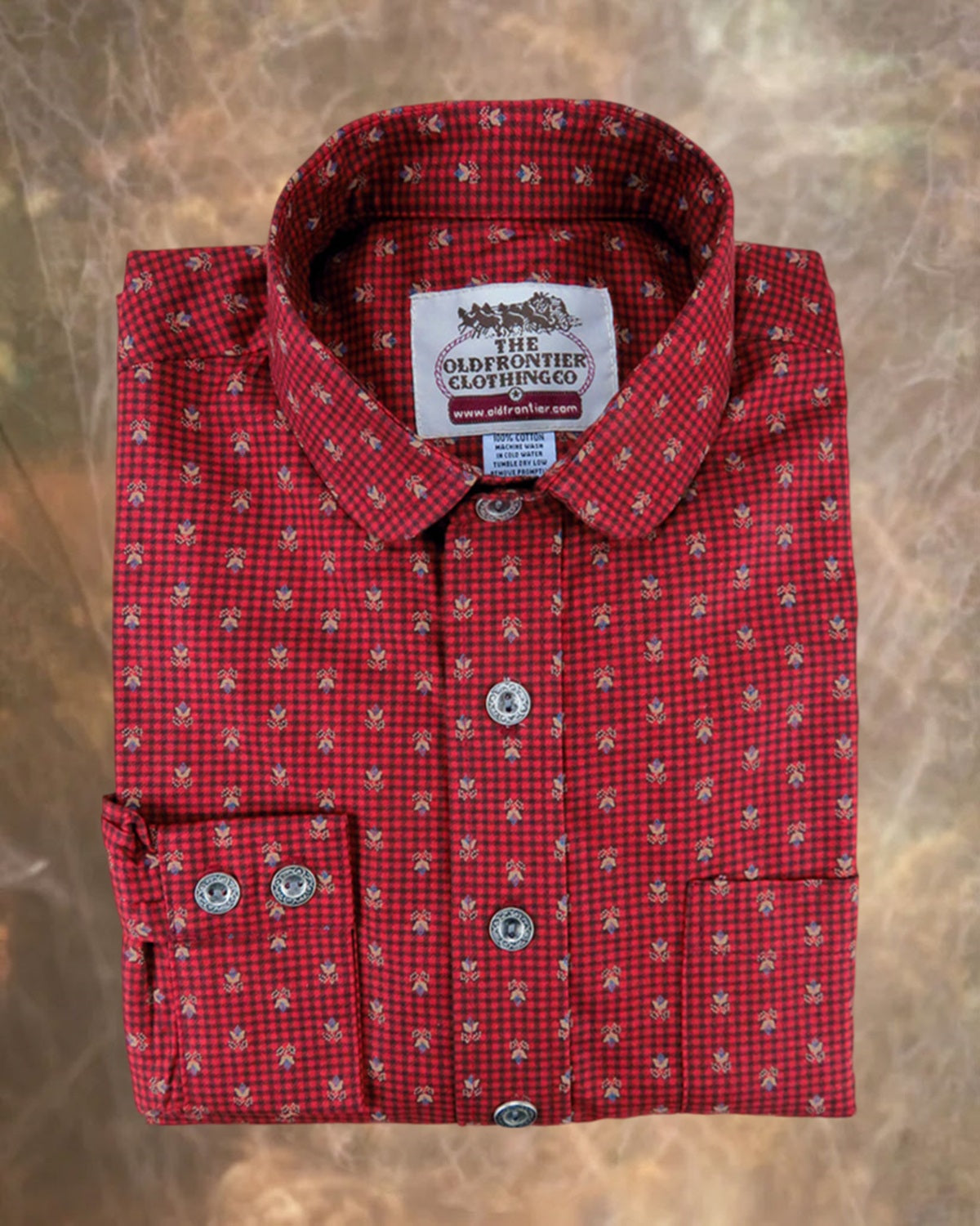 Red and Black Floral Check Men's Dakota Shirt