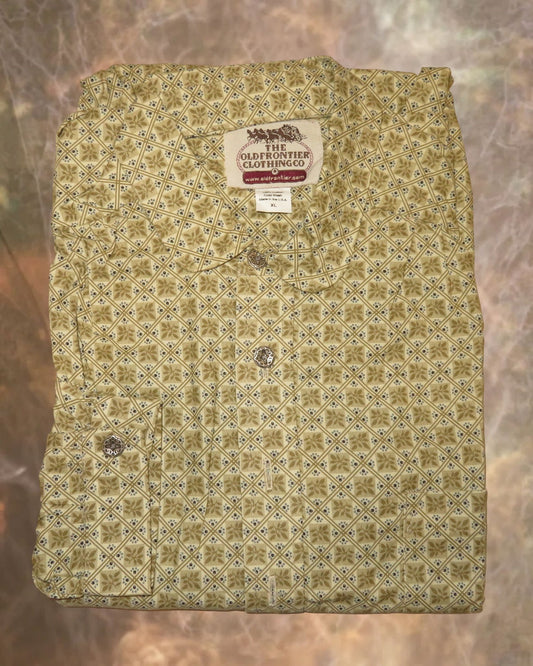 Seafoam Floral Geometric Men's Victorian Shirt
