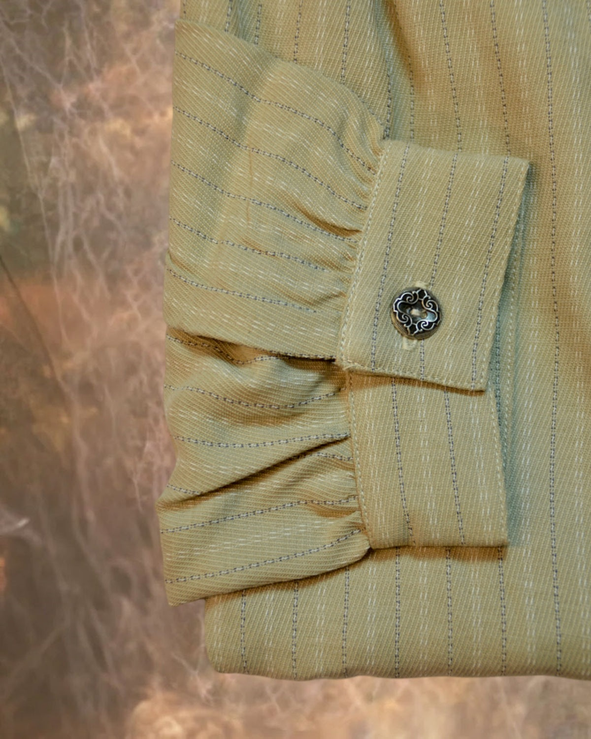 Tan with Ticking Stripe Men's Victorian Shirt
