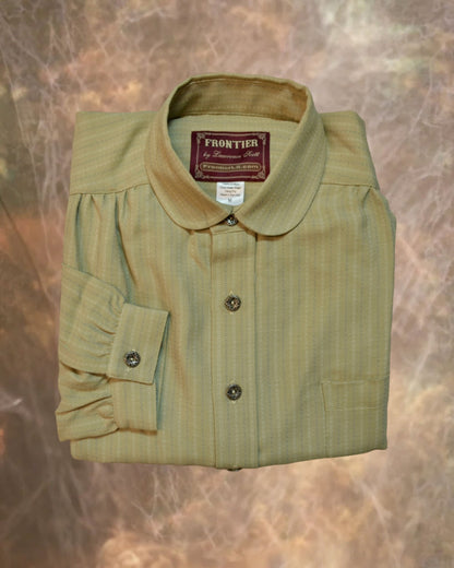 Tan with Ticking Stripe Men's Victorian Shirt