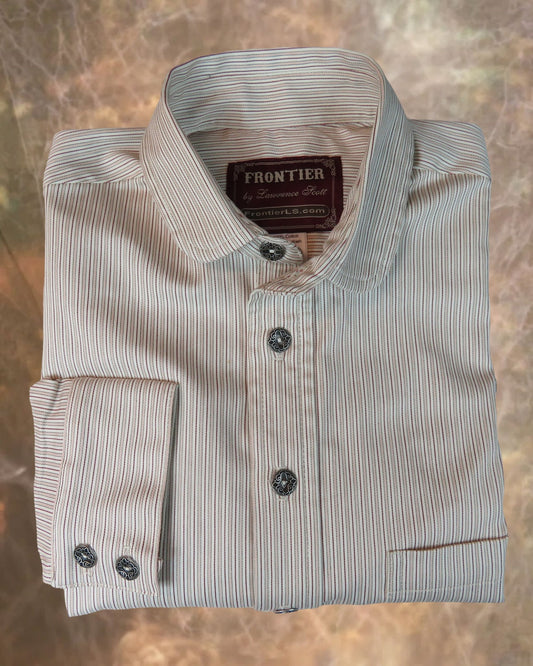 White with Burgundy Antique Stripe Men's Dakota Shirt