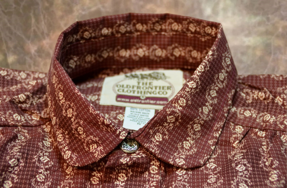Red Floral Stripe - Men's Victorian Shirt
