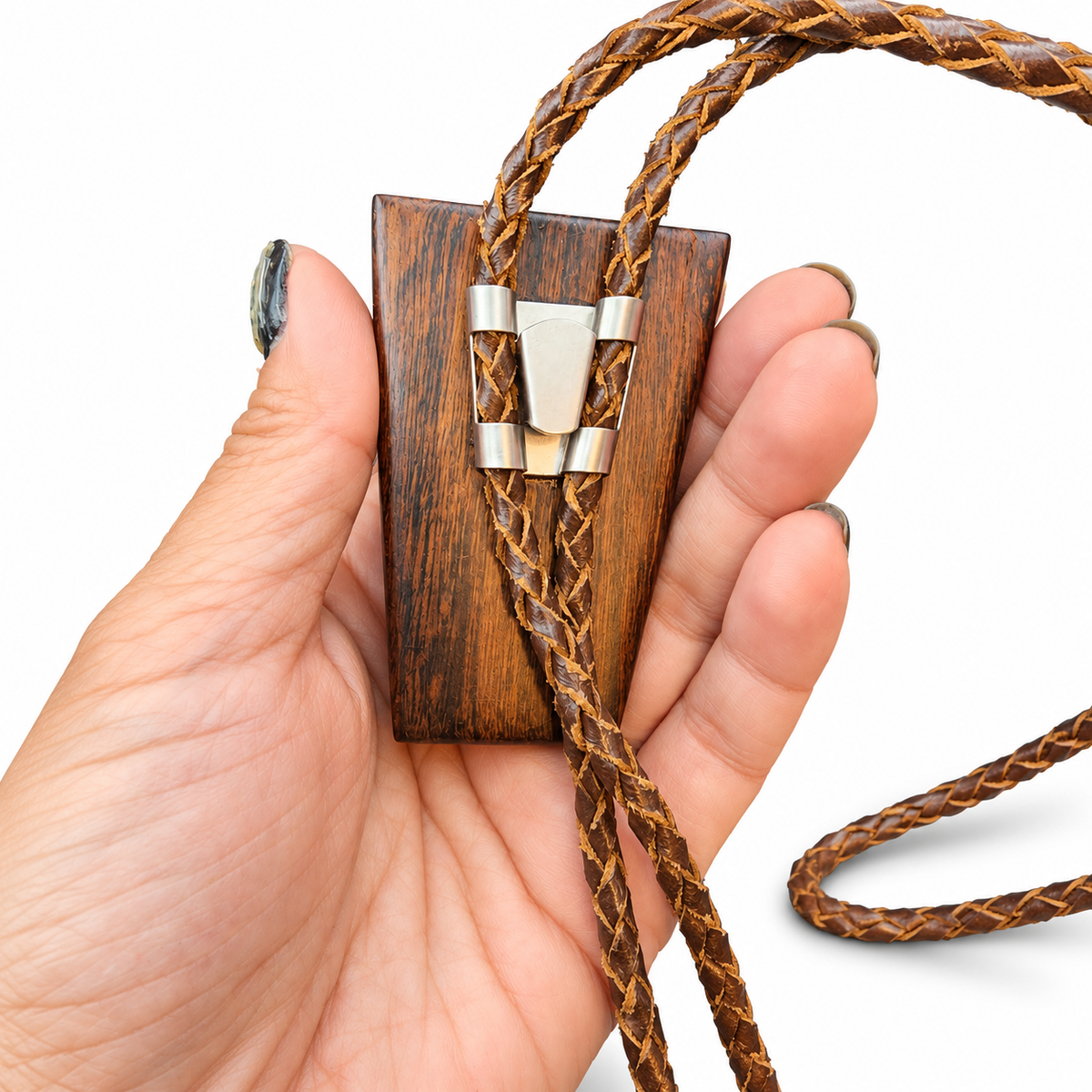 Vintage Turquoise & Wood Southwestern Bolo Tie