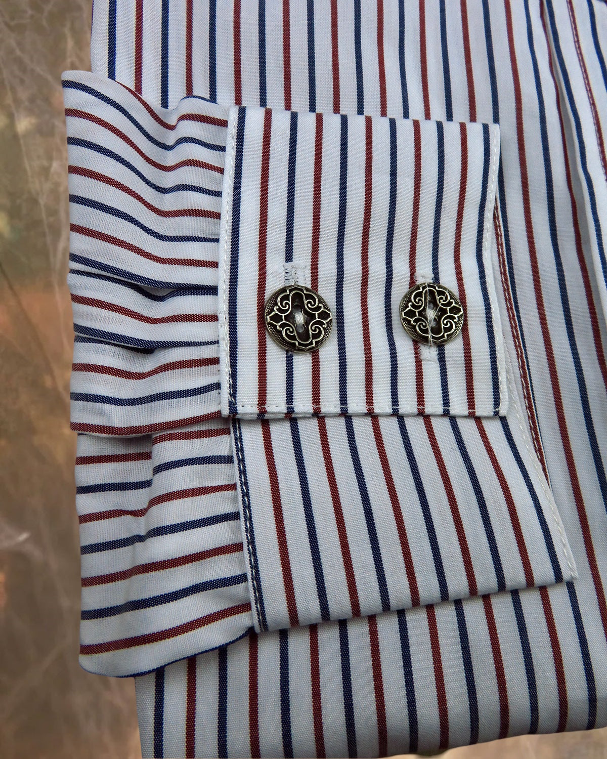 Red and Blue Thin Stripe Dakota Shirt