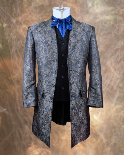 Men's Gunmetal Brocade Frock Coat 30 Men's Gunmetal Brocade Frock Coat 30