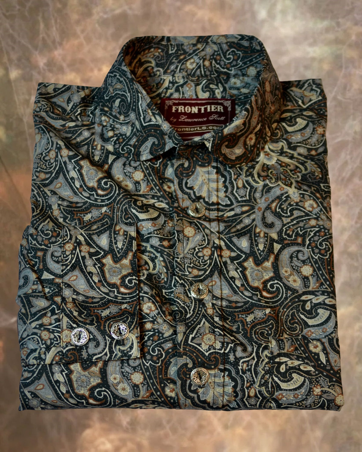 Midnight and Rust Floral Paisley Men's Dakota Shirt