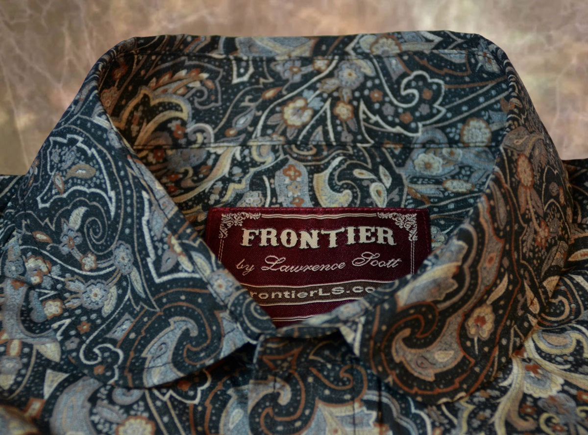 Midnight and Rust Floral Paisley Men's Dakota Shirt