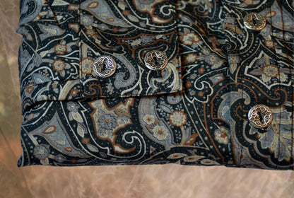 Midnight and Rust Floral Paisley Men's Dakota Shirt