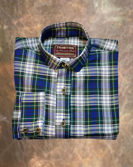 Green and Navy Plaid Men's Dakota Shirt