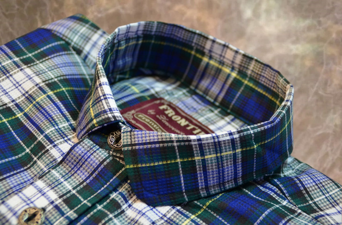 Green and Navy Plaid Men's Dakota Shirt