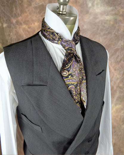 Men's Double Breasted Vest - Grey