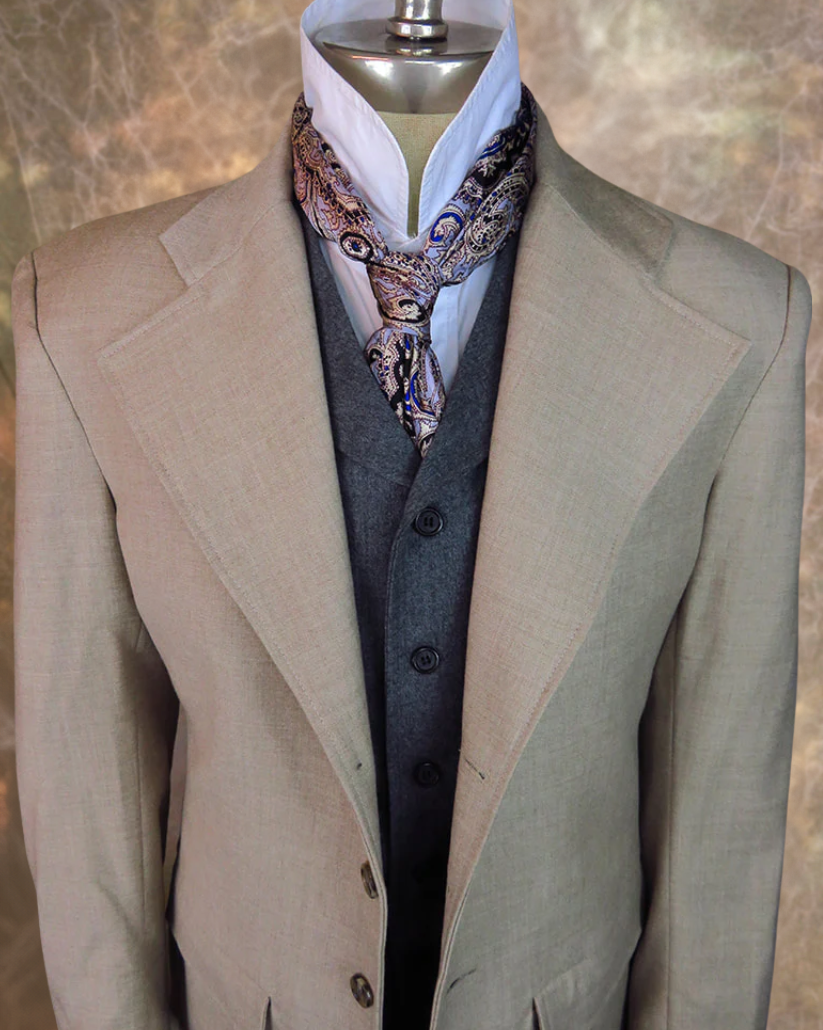 Men's Frock Coat - Antique White Tweed