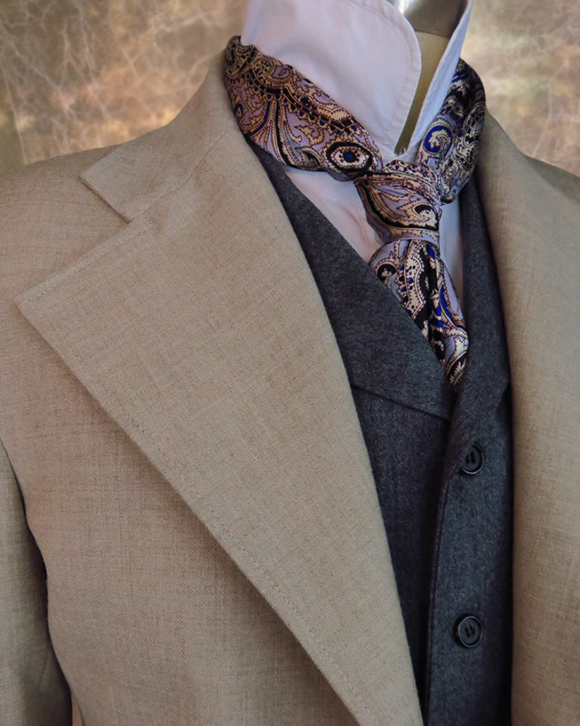 Men's Frock Coat - Antique White Tweed