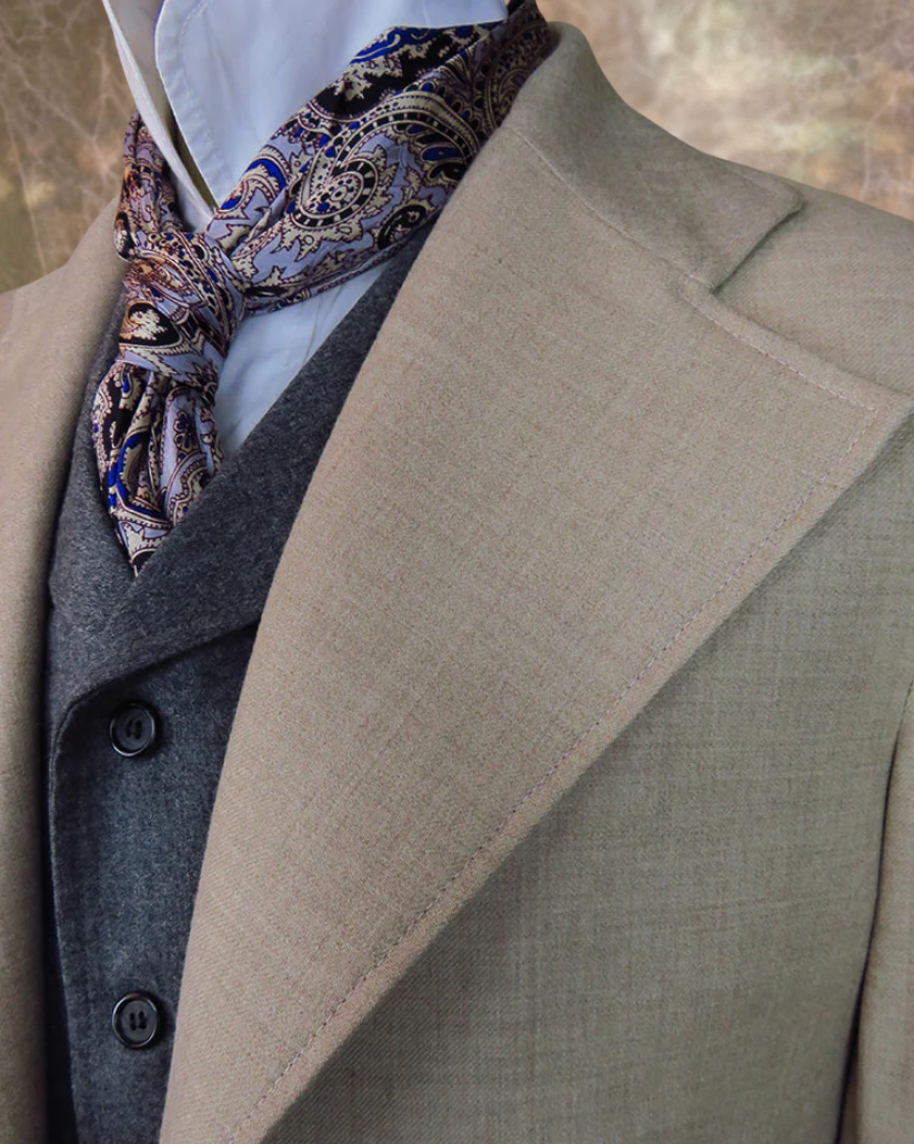 Men's Frock Coat - Antique White Tweed